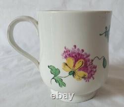 Charming Antique Continental Porcelain Tankard, Hand Painted Floral Design