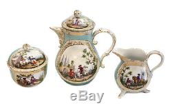 Charming Meissen Hand Painted Porcelain Tete-a-Tete Tea Service, circa 1900