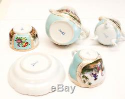 Charming Meissen Hand Painted Porcelain Tete-a-Tete Tea Service, circa 1900
