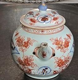 Chinese 18th C Porcelain Teapot with Dutch Amsterdam Bont Decoration C 1740+