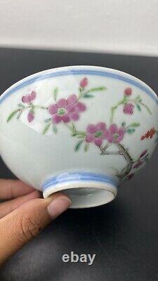 Chinese 19th C Qing DaoGuang Period Porcelain Floral Bowl 11.5cm