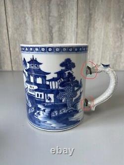 Chinese Antique Blue & White Porcelain Mug Qing Dynasty Qianlong Period