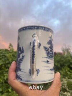 Chinese Antique Blue & White Porcelain Mug Qing Dynasty Qianlong Period