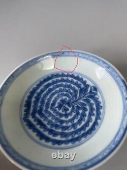 Chinese Antique Blue & White Porcelain Saucer Qing Dynasty Kangxi Period 10.6cm