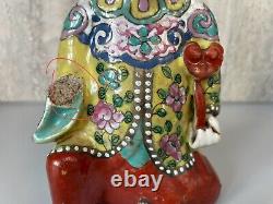 Chinese Antique Famille Rosr Porcelain Boy Incense Holder Ding Dynasty 17cm Tall