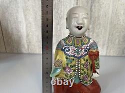 Chinese Antique Famille Rosr Porcelain Boy Incense Holder Ding Dynasty 17cm Tall