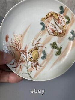 Chinese Antique Famille Rosr Porcelain Saucer Qing Dynasty 12.5cm Wide