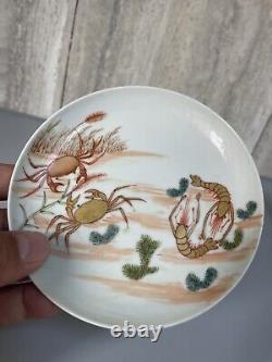 Chinese Antique Famille Rosr Porcelain Saucer Qing Dynasty 12.5cm Wide