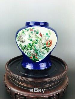 Chinese Antique Porcelain Famille Vert Ginger Jar With Flowers 19th Century