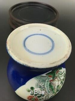 Chinese Antique Porcelain Famille Vert Ginger Jar With Flowers 19th Century