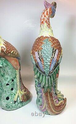 Chinese Antique Porcelain Fenghuang Phoenix Figure Pair
