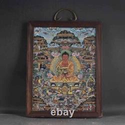 Chinese Antique Tangka Porcelain Wall Decor Buddhism JingDeZhen Vintage-Framed