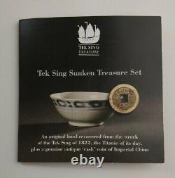 Chinese Antique Tek Sing Sunken Treasure Bowl Original Shipwreck and Coin Set