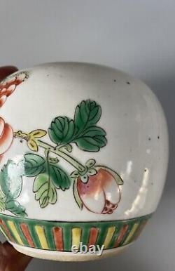 Chinese Antique Wucai Porcelain Ginger Jar Qing Dynasty Period 11.5cm Tall