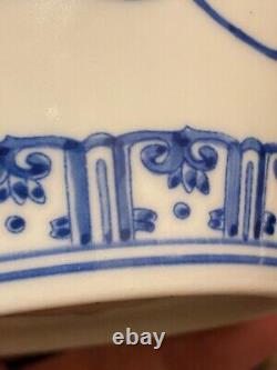 Chinese Blue &White Handpainted flower Bowl Signed Porcelain China