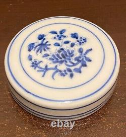 Chinese Blue &White Handpainted flower Bowl Signed Porcelain China