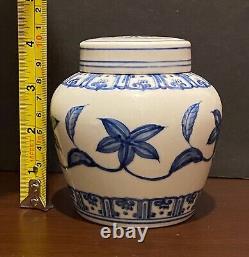 Chinese Blue &White Handpainted flower Bowl Signed Porcelain China