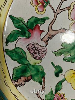 Chinese Enamel Plate With Painted Flowers