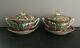 Chinese Famille Rose Canton Antique Bowl Lid Saucer Pair Set Of 2