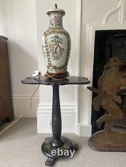 Chinese Famille Verte Antique Porcelain Vase Lamp mid 20thC 43cm, newly wired