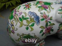 Chinese Famille rose hand painted Porcelain rabbit signed in Chinese to base