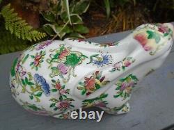 Chinese Famille rose hand painted Porcelain rabbit signed in Chinese to base