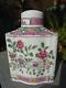 Chinese Famille Rose Hand Painted Tea Caddy Lovely Colours