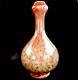 Chinese Flambe Porcelain Garlic Head Vase Peach Bloom Cream & Green