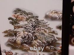 Chinese Hand Painted Framed Porcelain Panel