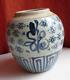 Chinese Ming Dynasty Blue And White Ginger Jar Lotus Pattern, Hand Painted