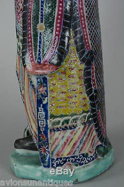 Chinese Porcelain Famille Rose Figure of a Guard 19th Century