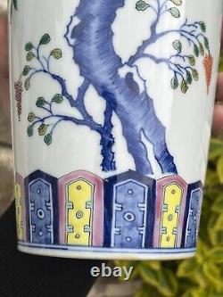 Chinese Porcelain Vase Famille Rose Qianlong Mark Bats Peaches Qing Republic