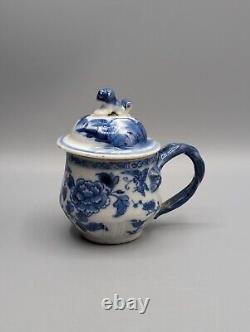 Chinese Qianlong Porcelain Custard Cup & Lid, 18th Century, Export, Blue & White