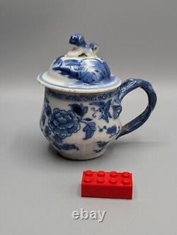 Chinese Qianlong Porcelain Custard Cup & Lid, 18th Century, Export, Blue & White