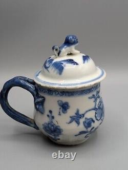 Chinese Qianlong Porcelain Custard Cup & Lid, 18th Century, Export, Blue & White