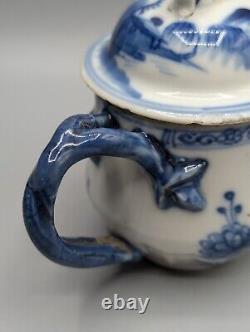 Chinese Qianlong Porcelain Custard Cup & Lid, 18th Century, Export, Blue & White