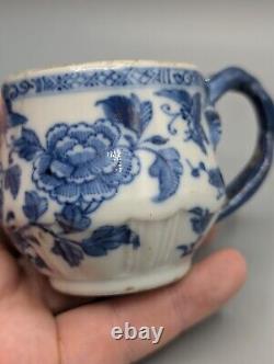 Chinese Qianlong Porcelain Custard Cup & Lid, 18th Century, Export, Blue & White