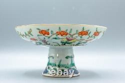 Chinese Stem Dish Cup Porcelain Famille Rose Guangxu Late Qing Early 20th C