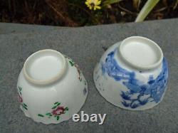 Chinese antique t cups both 18th century hand painted