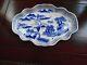 Chinese Blue And White Frill Edge Hand Painted Dish