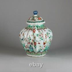 Chinese famille verte moulded teapot and cover, Kangxi (1662-1722)