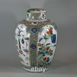 Chinese famille-verte ovoid jar and cover, Kangxi (1662-1722)