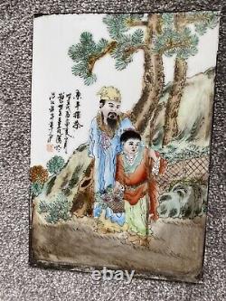 Chinese porcelain 20th Century Plaque People's Republic. Hand Painted