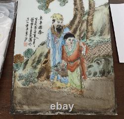 Chinese porcelain 20th Century Plaque People's Republic. Hand Painted