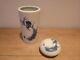 Chinese Porcelain Scholar's Brush Pot And Seal Paste Box, Hand Painted, Signed