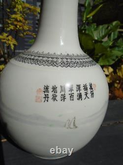 Chinese republic porcelain vase hand painted signed to base