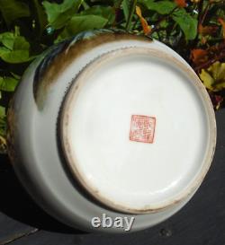 Chinese republic porcelain vase hand painted signed to base