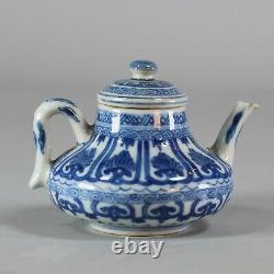 Chinese soft paste blue and white miniature teapot, Kangxi (1662-1722)