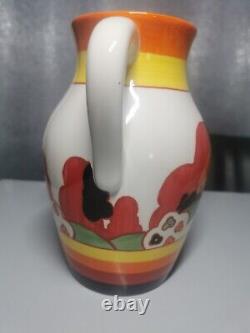 Clarice Cliff Bizarre Wedgwood Farmhouse Hand Painted Lotus Jug L26B