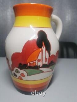 Clarice Cliff Bizarre Wedgwood Farmhouse Hand Painted Lotus Jug L26B